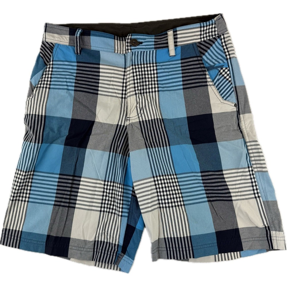 Lululemon Kahuna Preppy‎ Plaid Blue White Shorts Size 34 Athleisure